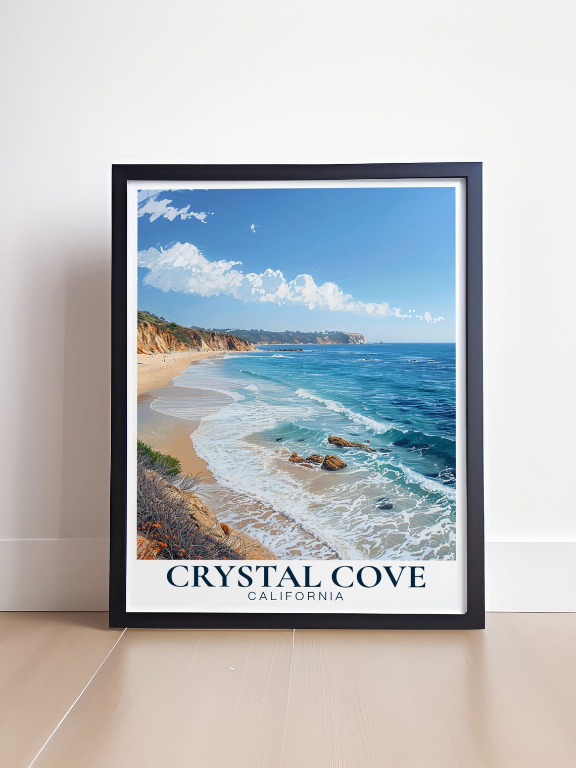Crystal Cove California Sandy Beach Ocean Cliffs Wave Poster - Image 4