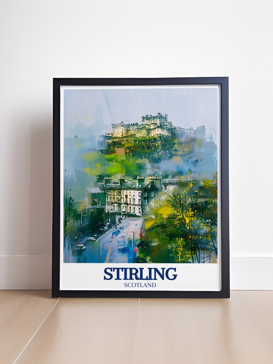 Stirling Castle Painterly Old Town Street Historic Scotland Poster - Image 4
