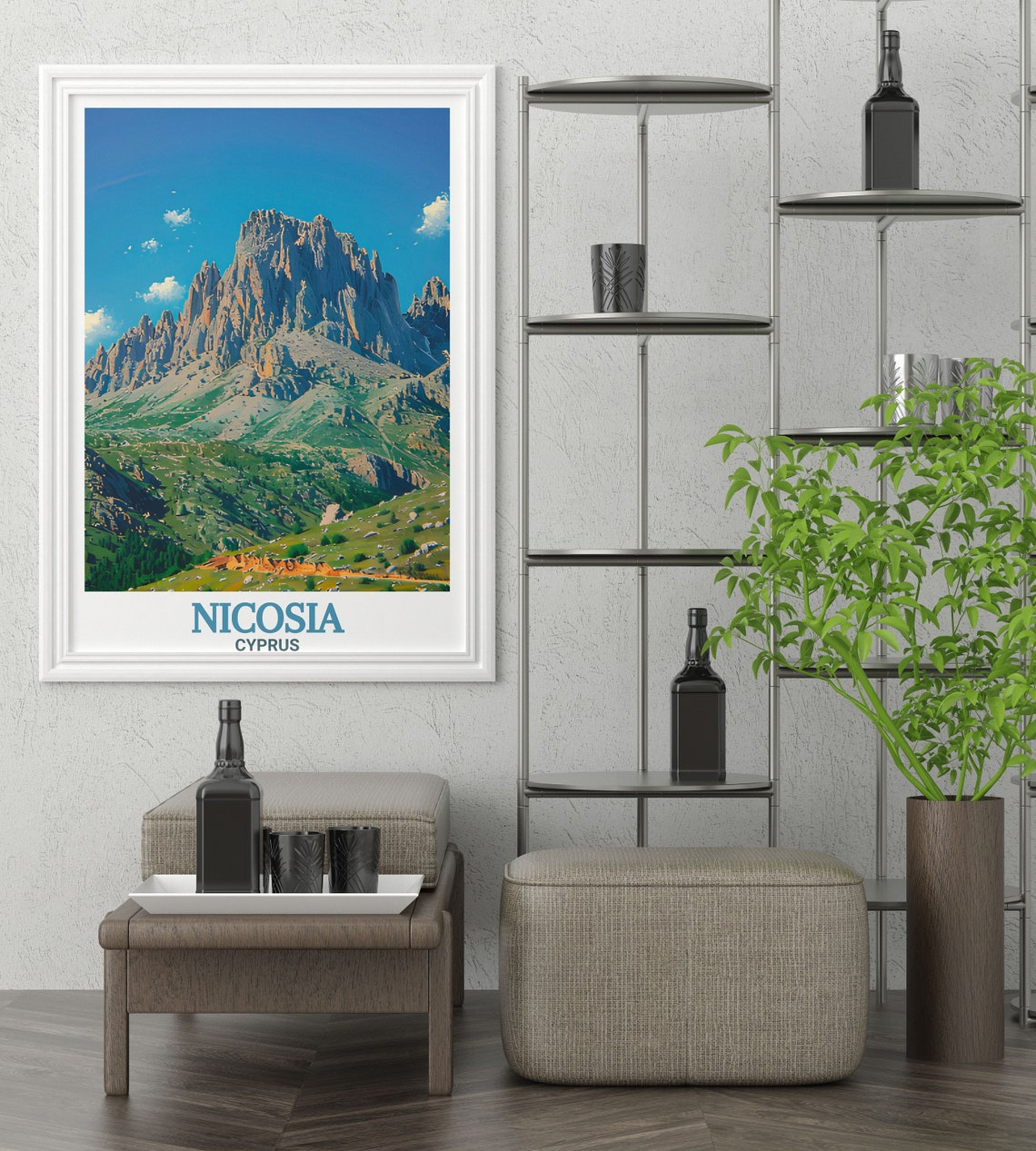 Nicosia Pentadaktylos Mountain Rugged Rocky Peaks Cyprus Travel Poster - Image 3