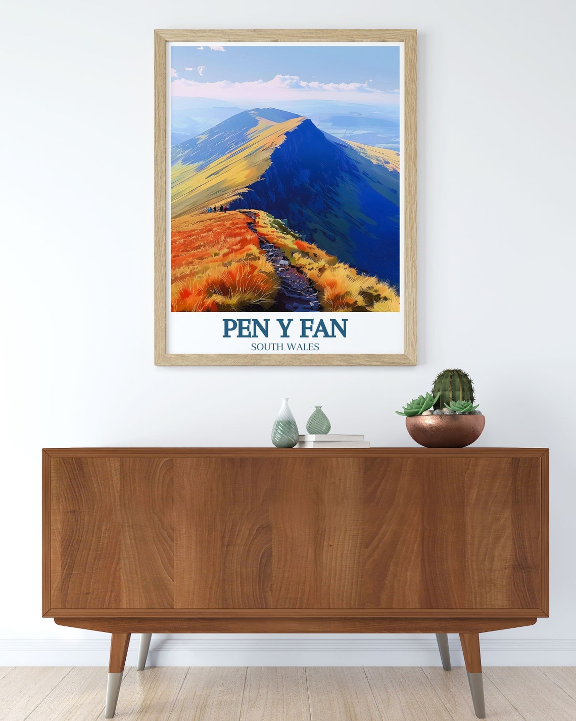 Pen Y Fan Golden Ridge Summit Trail Scenic View Travel Poster Art - Image 2