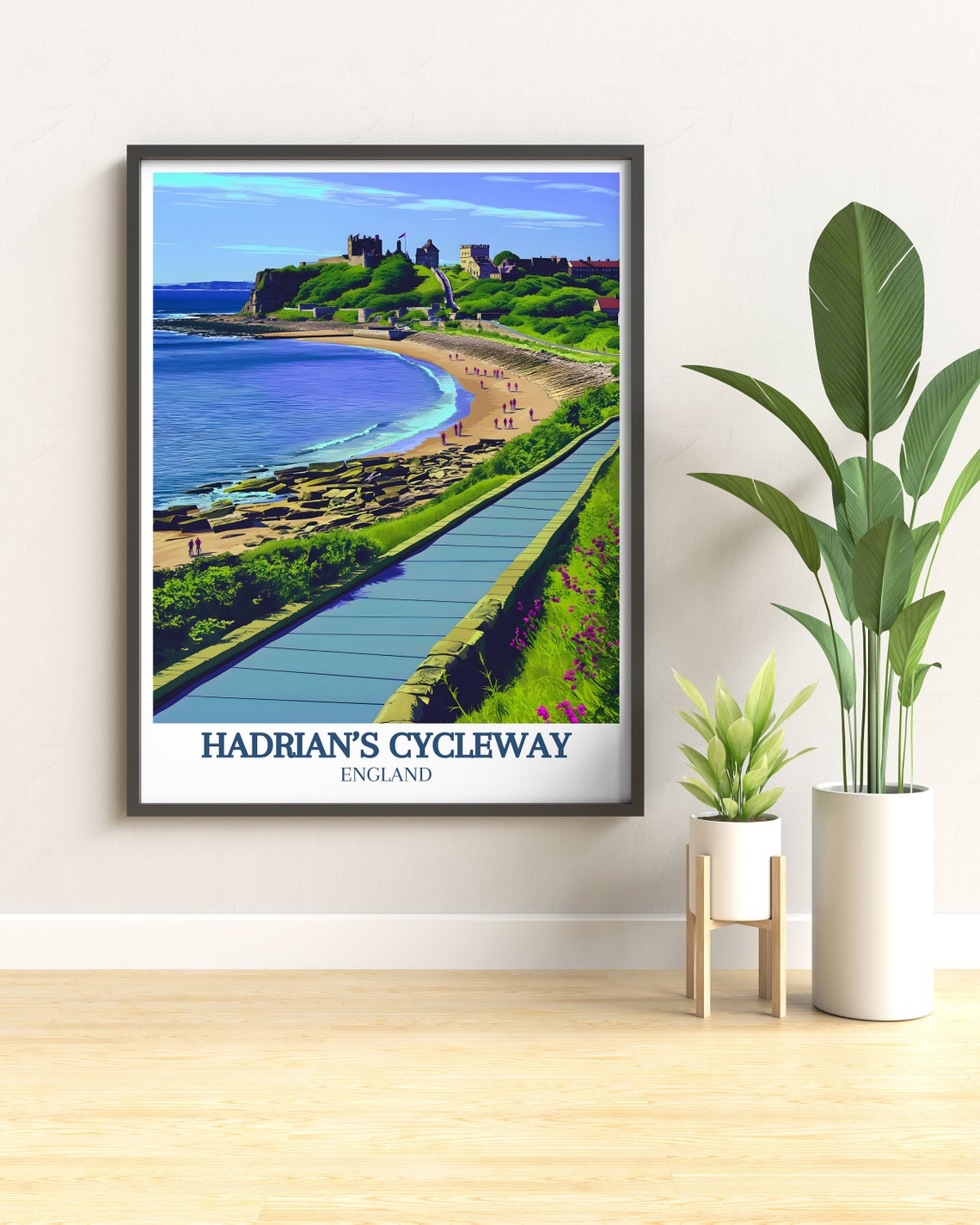 Hadrians Cycleway England Tynemouth Priory Castle Coastal Path Poster - Image 3