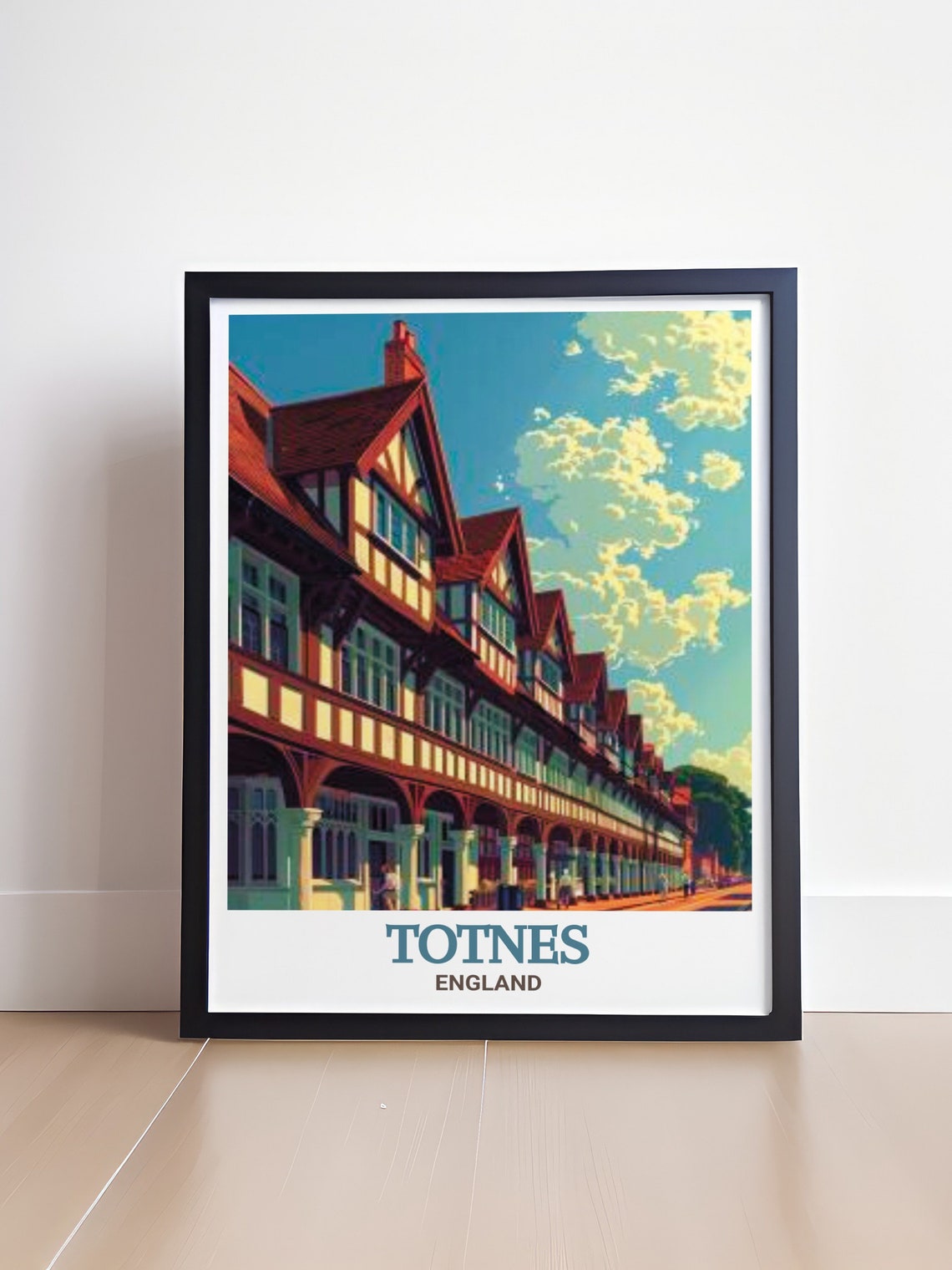 Totnes England Historic Butterwalk Half Timbered Street Poster - Image 4