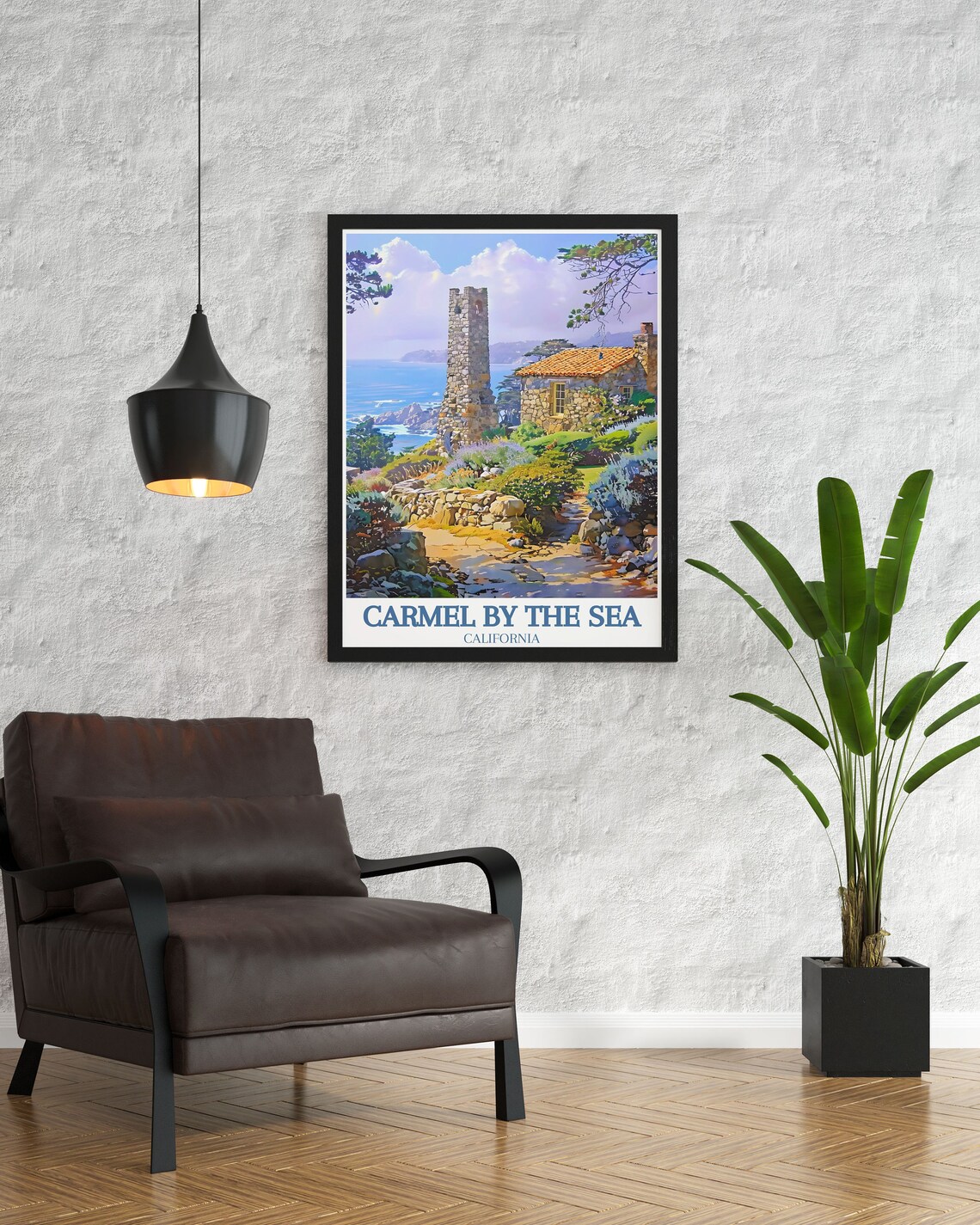 Carmel By The Sea Stone Cottage Tower Overlooking The Ocean Poster - Image 3