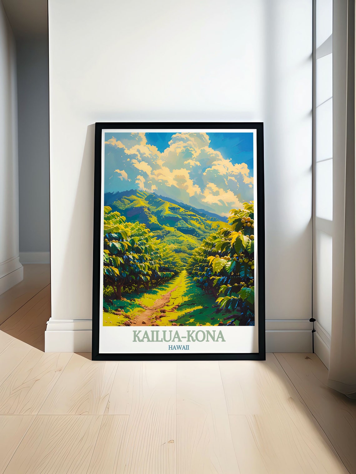 Kona Coffee Farms National Historical Park Poster Kailuakona Travel Art Hawaii Prints Kailua Kona Travel Art