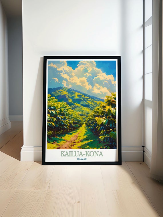 Kona Coffee Farms National Historical Park Poster Kailuakona Travel Art Hawaii Prints Kailua Kona Travel Art