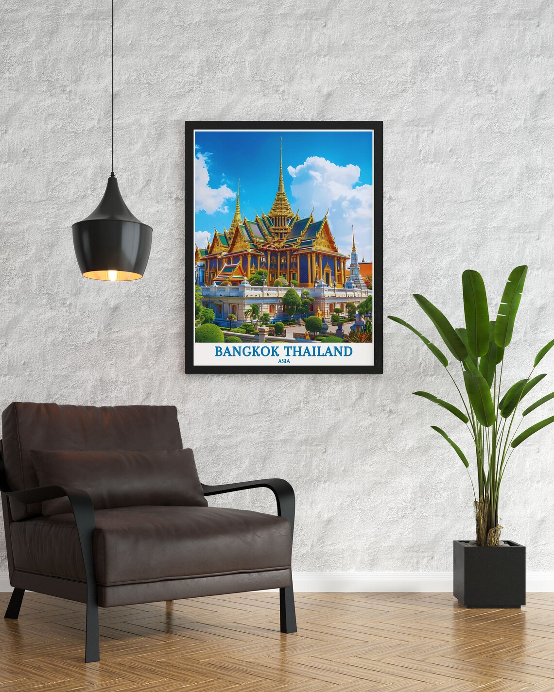 Bangkok Thailand Grand Palace Golden Temple Spires Daytime Poster - Image 2