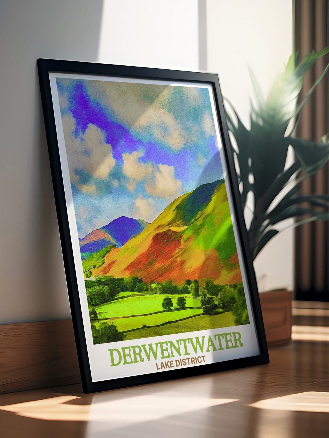 Derwentwater Lake District Catbells Fells Colorful Hills Poster - Image 3