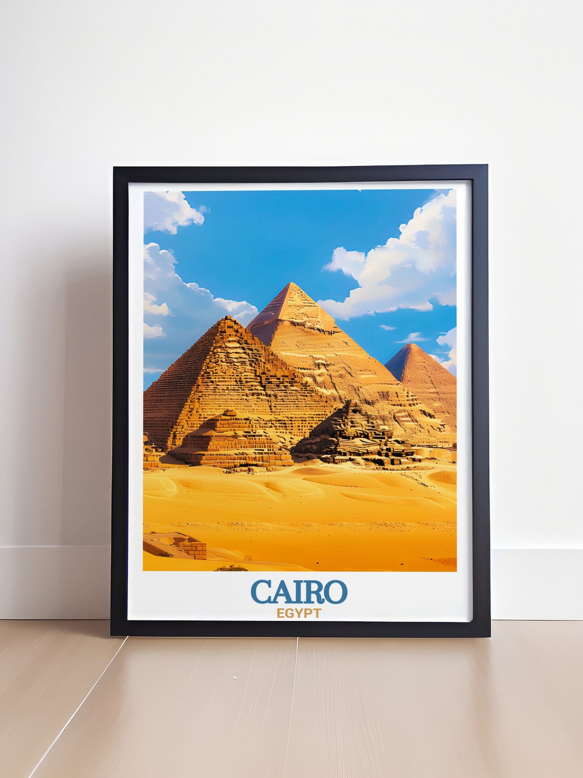 Cairo Travel Print Pyramids Of Giza Art For Gifts And Homecairo Travel Art The Pyramids Of Giza Print - Image 4