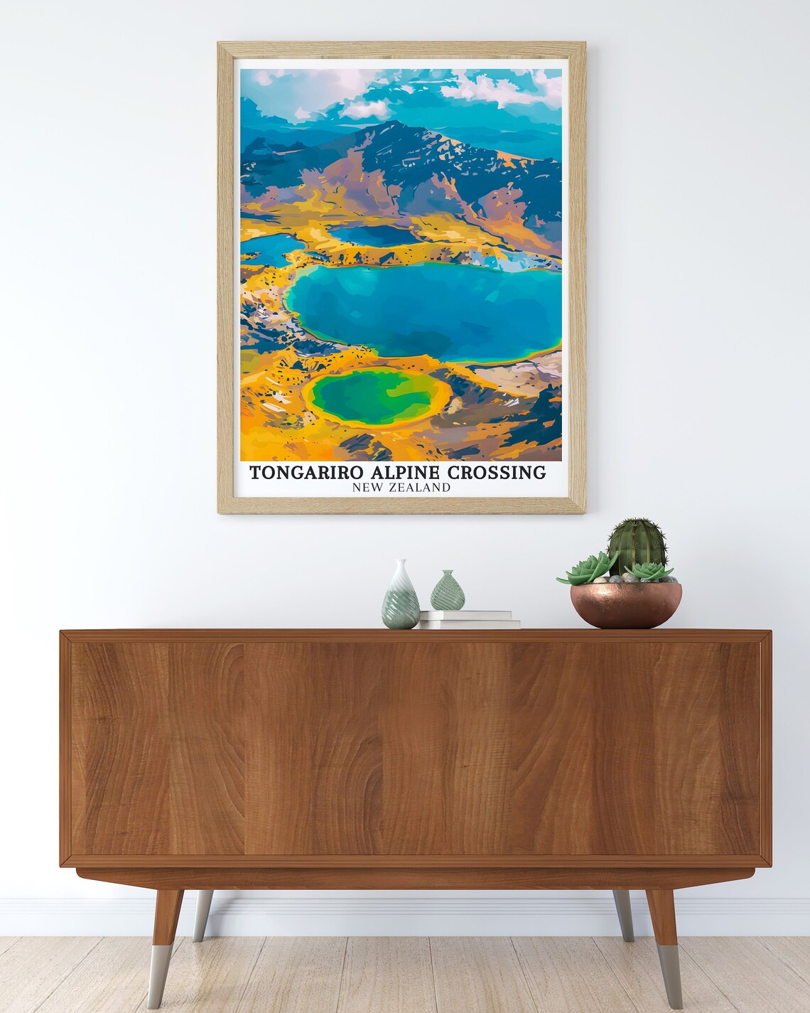 Tongariro Alpine Crossing New Zealand Emerald Lakes Graphic Poster - Image 3