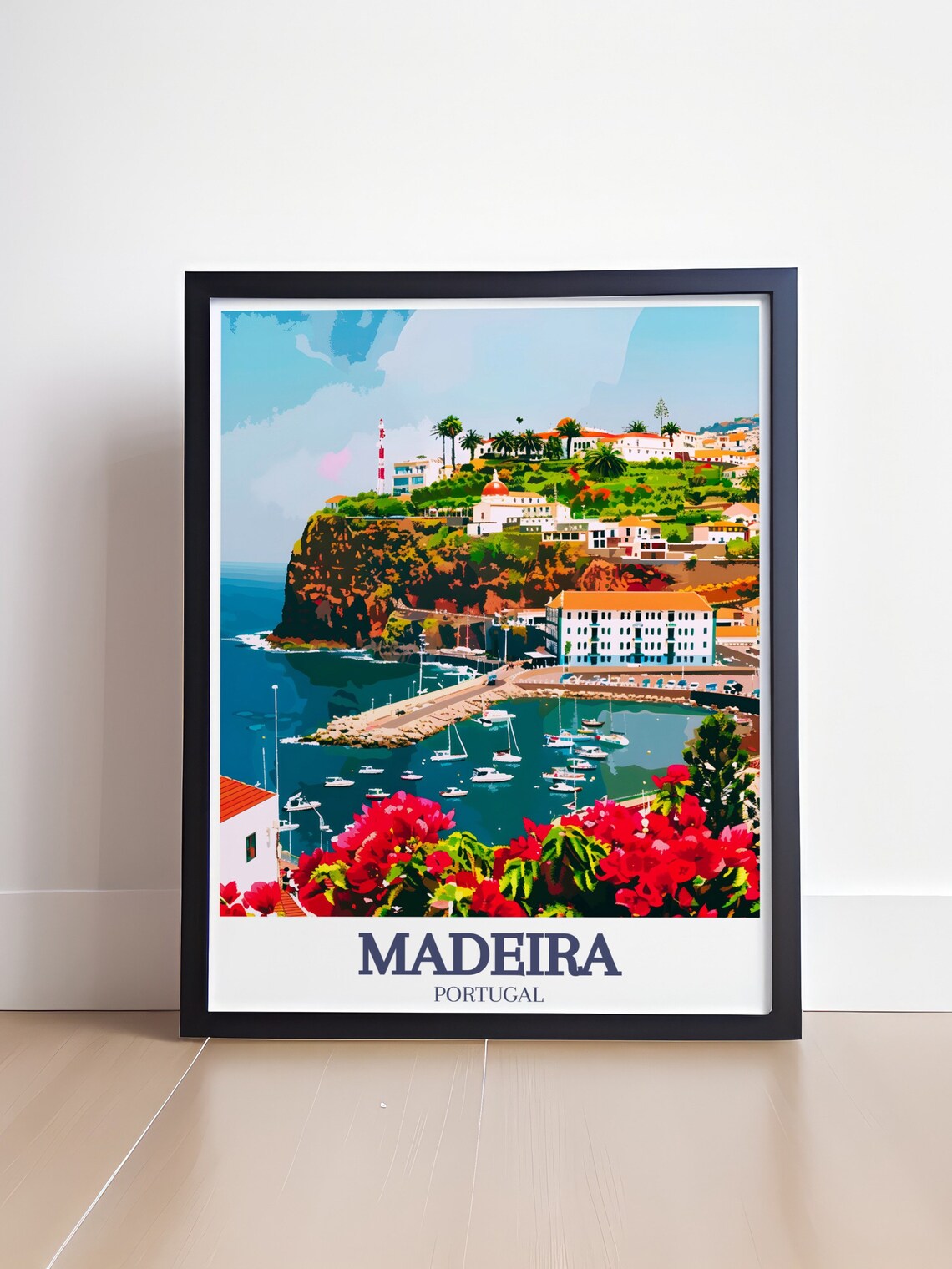 Madeira Portugal Funchal Marina Harbor Boats Island Travel Poster - Image 4