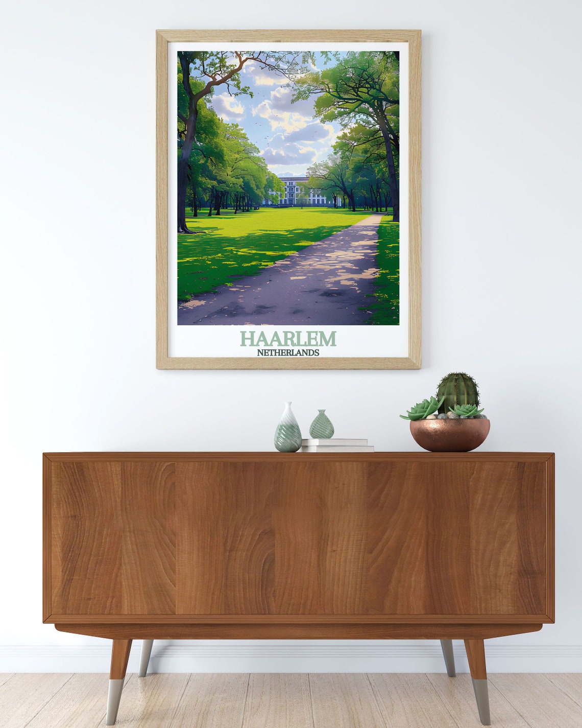 Haarlem Kenaupark Tree Lined Avenue Green Lawn Summer Poster - Image 2