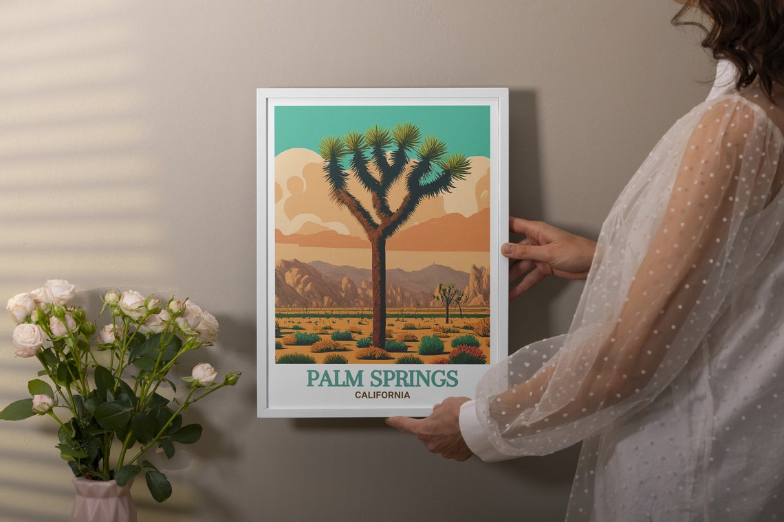 Palm Springs California Joshua Tree Desert Vintage Travel Poster - Image 2