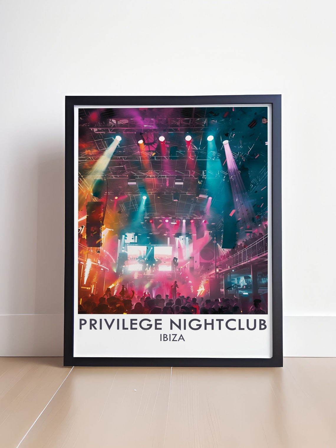 Privilege Nightclub Ibiza Stage Lights and Crowd Scene Poster - Image 4