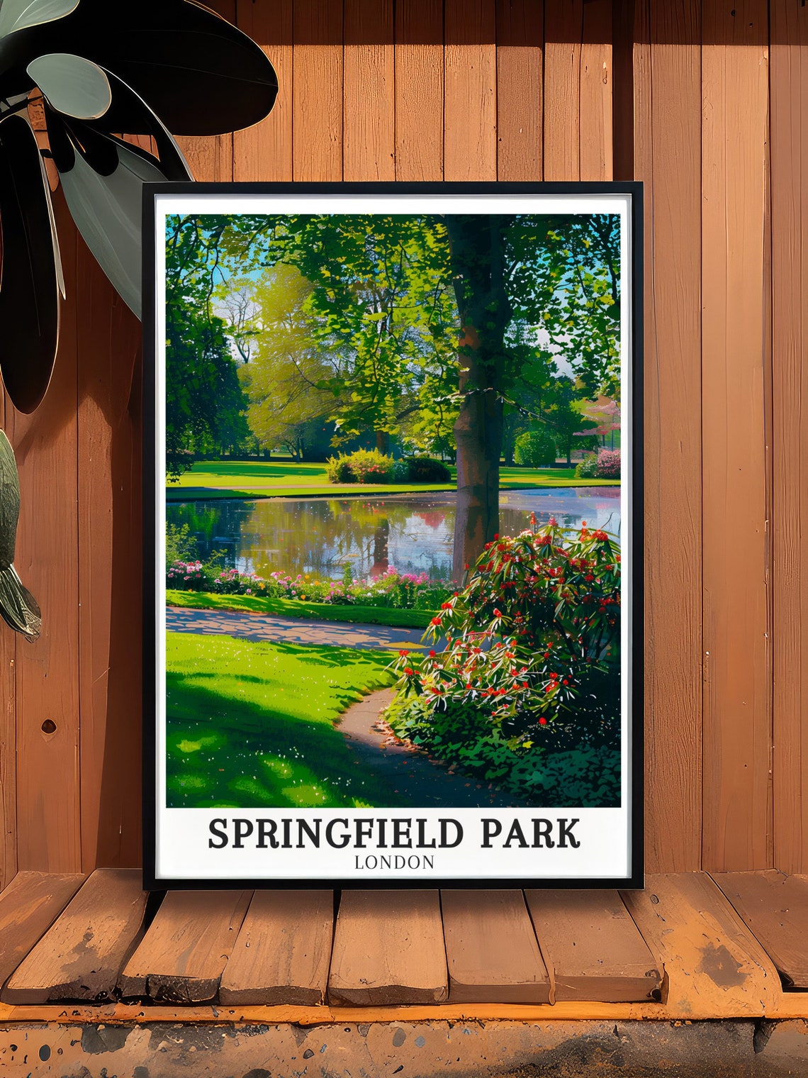 Springfield Park London Pond Rhododendron Walk Spring Bloom Poster - Image 2