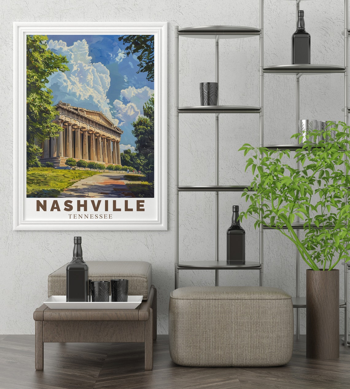 Nashville Tennessee Parthenon Classical Temple Park View Travel Poster - Image 3