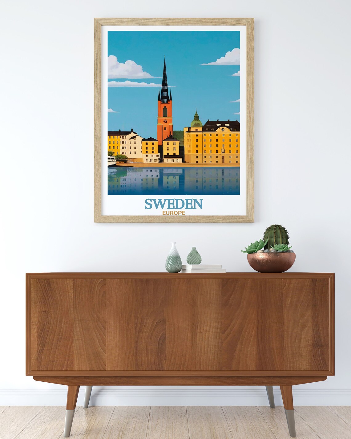 Gamla Stan Stockholm Old Town Waterfront Sweden Travel Poster - Image 3