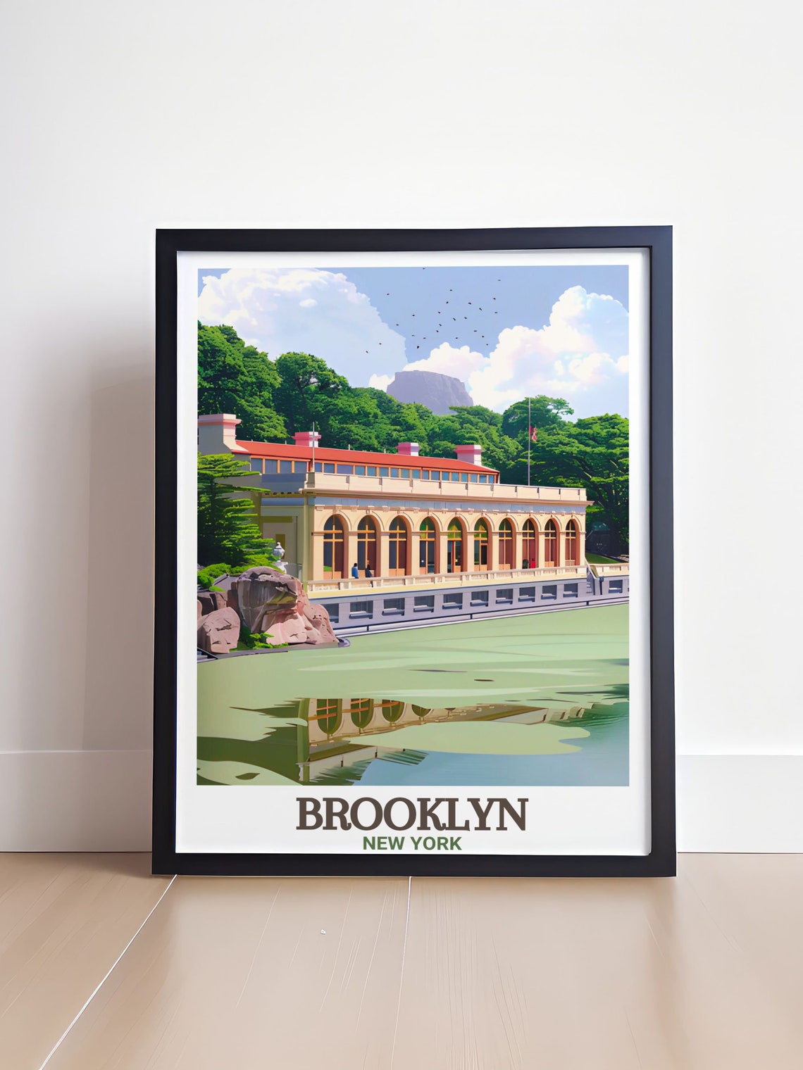 Brooklyn New York Prospect Park Lakeside Pavilion Travel Poster - Image 4