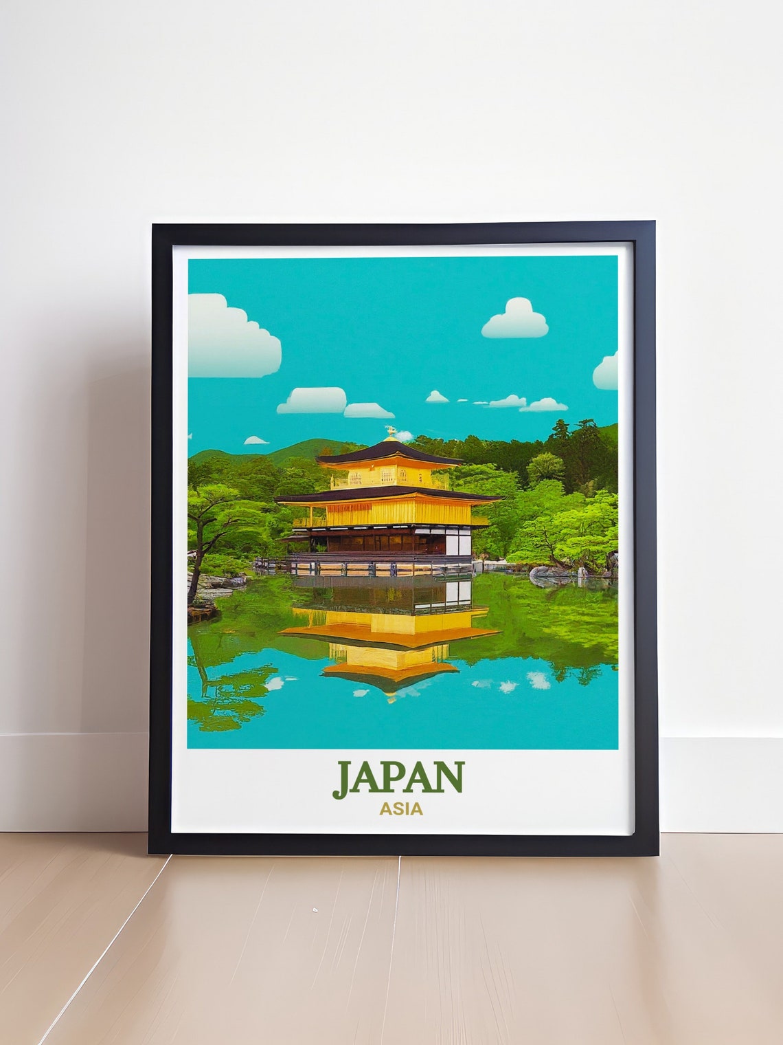 Japan Poster Kyotos Kinkakuji Print Kyotos Kinkakuji Travel Poster Japan Decor Japan Wall Art Kyotos Kinkakuji Poster - Image 4