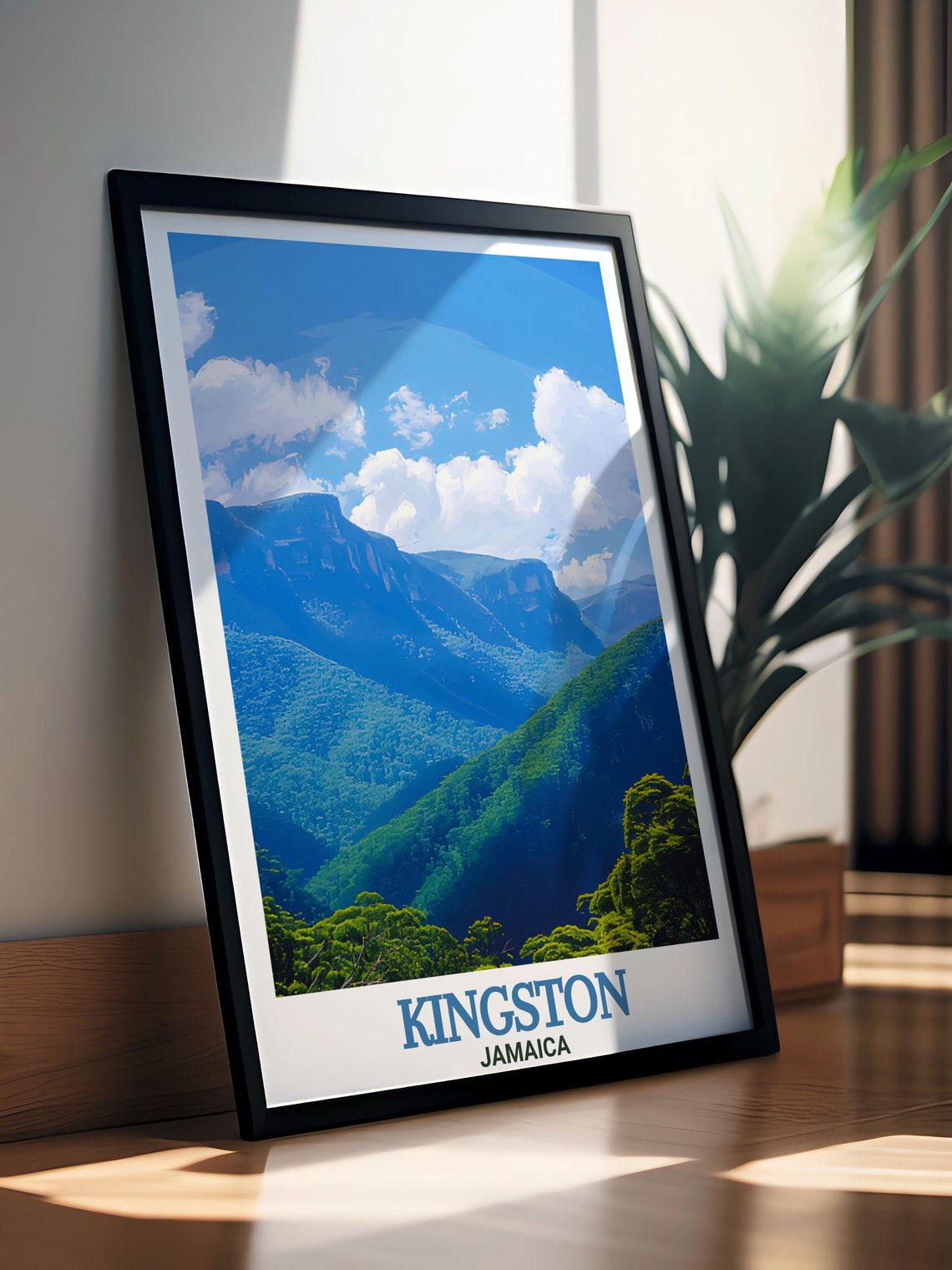 Kingston Jamaica Blue Mountains Misty Peaks Vista Scenery Poster - Image 2