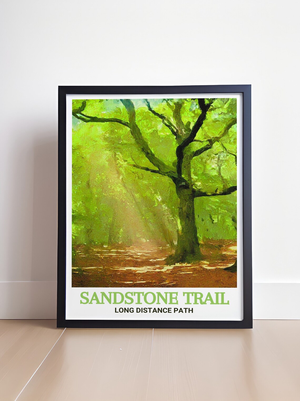 Sandstone Trail Sunlit Forest Path Hiking Long Distance Travel Poster - Image 4