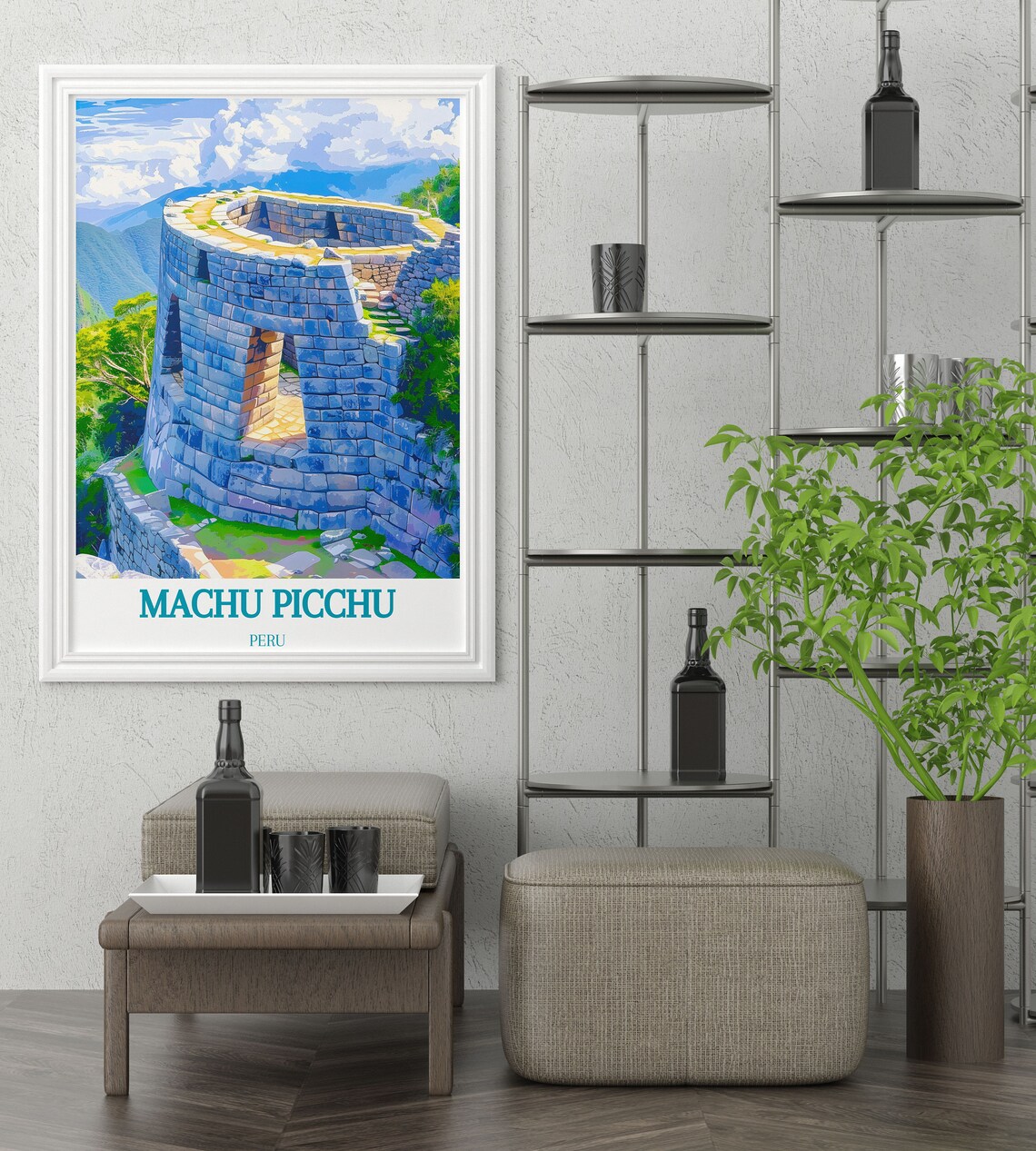 Machu Picchu Peru Temple of the Sun Inca Ruins Travel Poster - Image 2