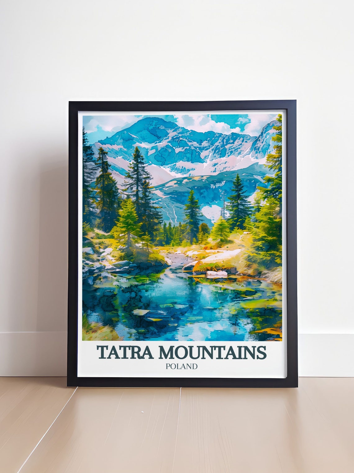 Tatra Mountains Travel Poster Posters Of Morskie Oko And Rysy Peak Morskie Oko And Rysy Peak Prints Morskie Oko And Rysy Peak Poster - Image 4