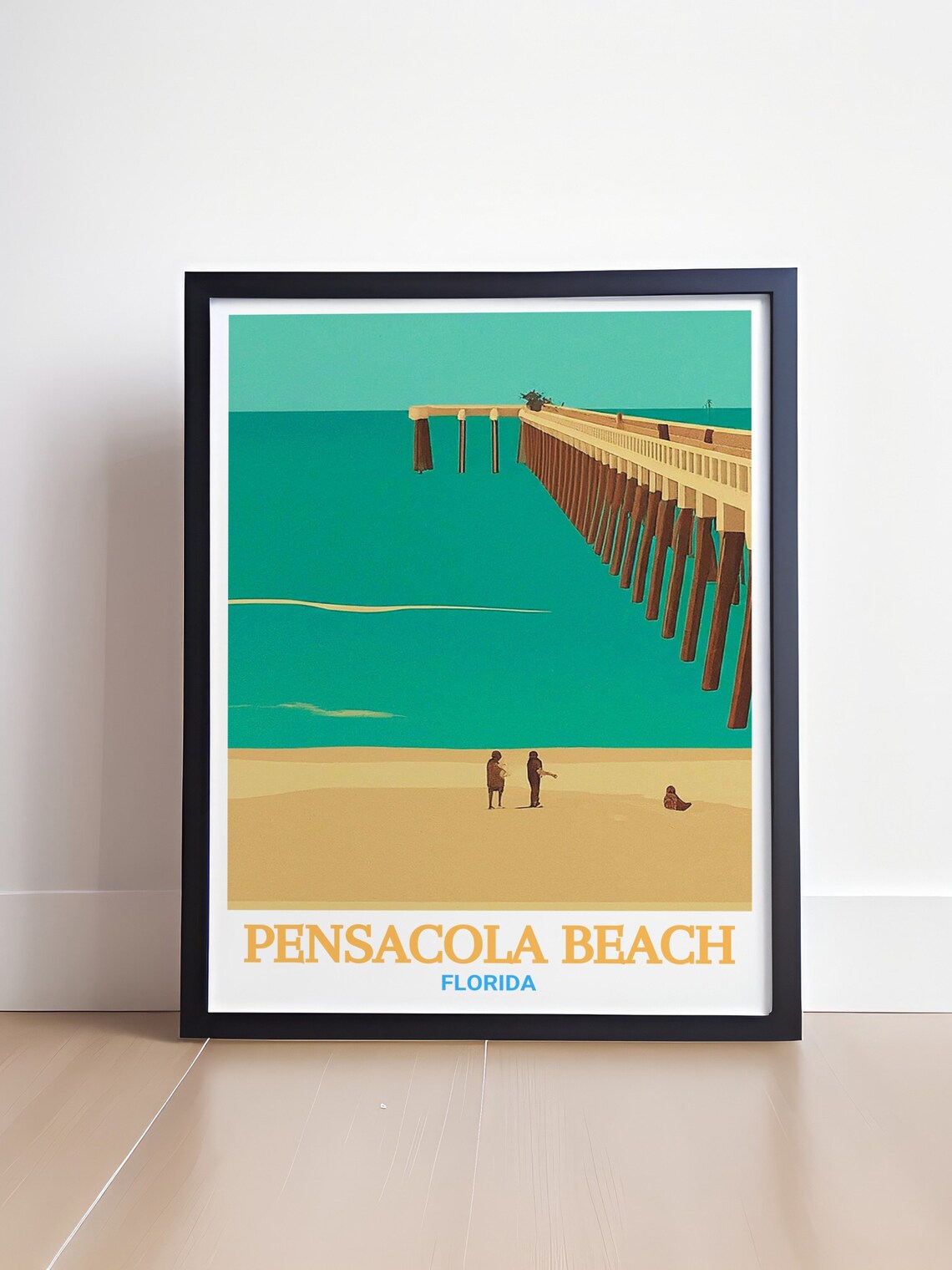 Pensacola Beach Fishing Pier Florida Gulf Coast Travel Poster - Image 4