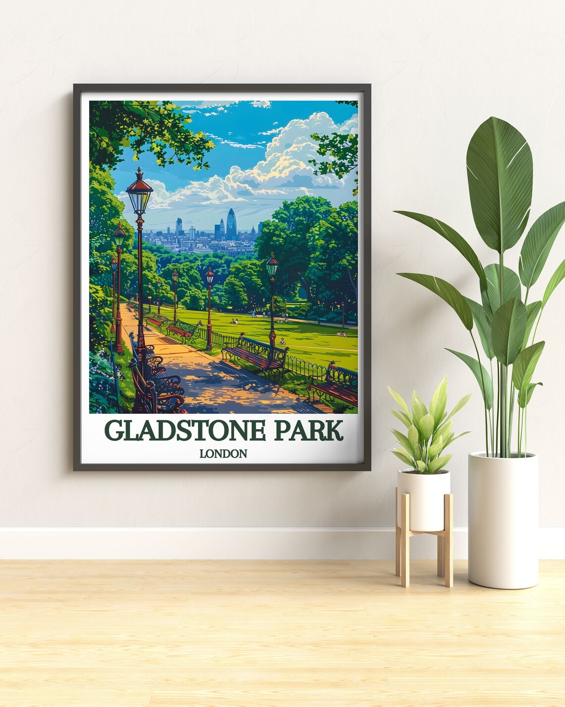 Gladstone Park London Promenade City Skyline Travel View Poster - Image 2