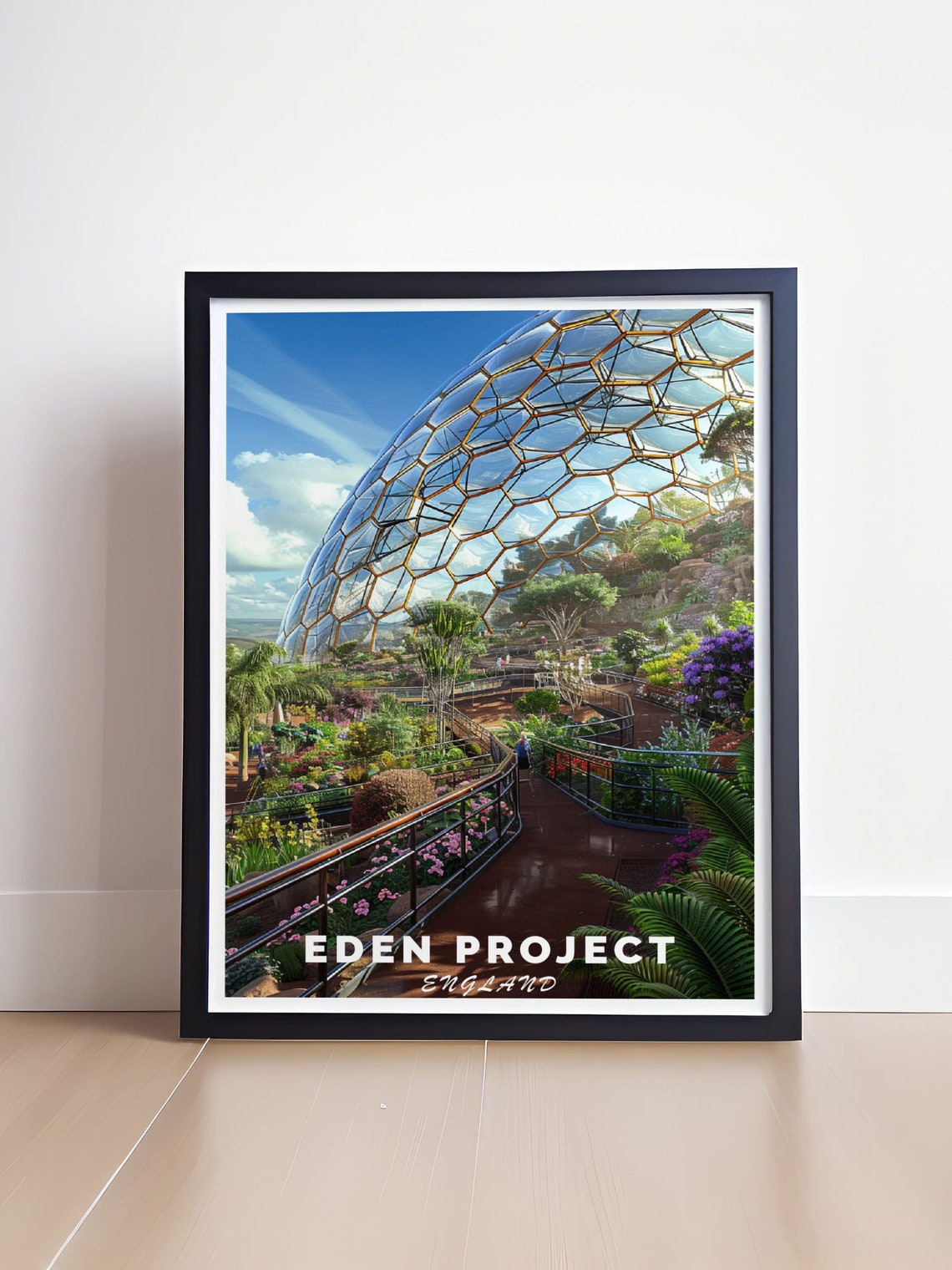 Eden Project Geodesic Biome Garden Dome Cornwall England Travel Poster - Image 4
