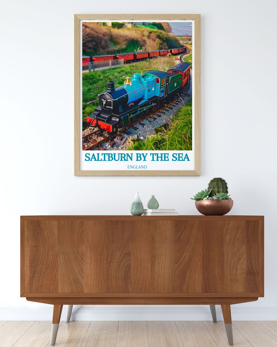 Saltburn By The Sea Miniature Steam Railway Engine On Track Poster - Image 3