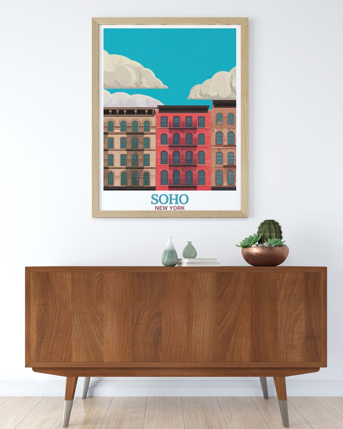 Soho New York Cast Iron District Classic Facades Blue Sky Poster - Image 2