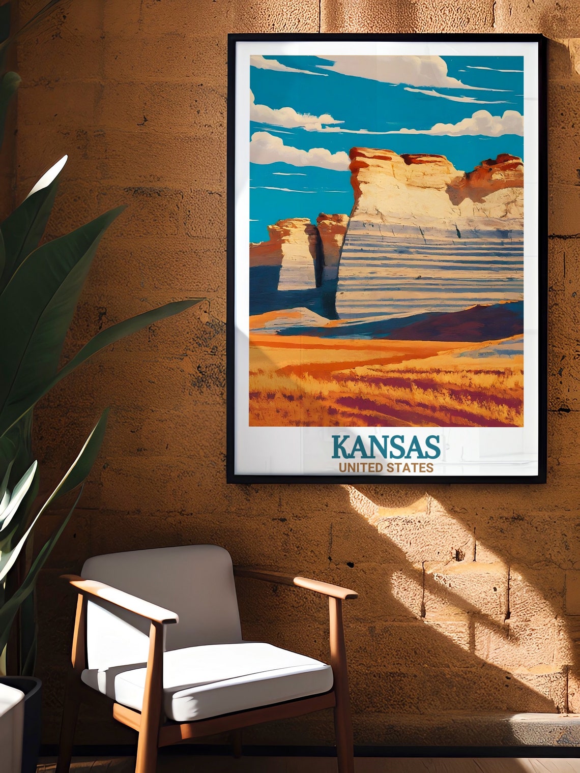 Kansas Monument Rocks Towering Chalk Formations At Sunset Poster - Image 2