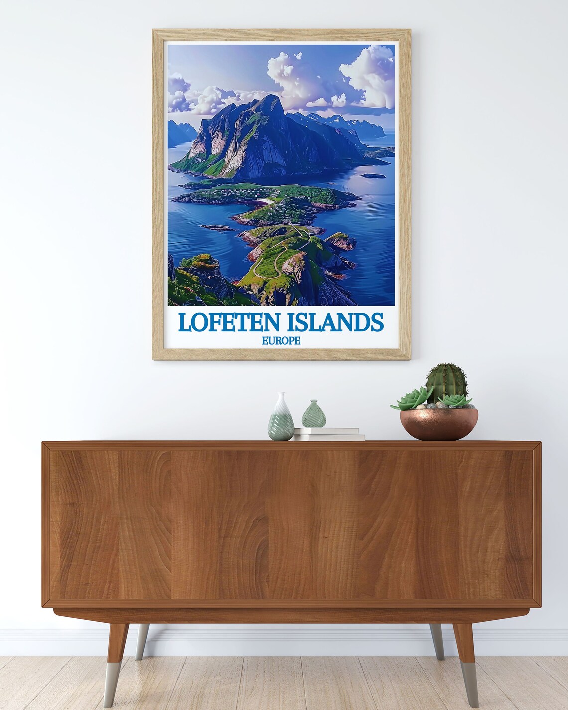 Lofoten Islands Norway Aerial Mountain Peaks Fjords Travel Poster - Image 3