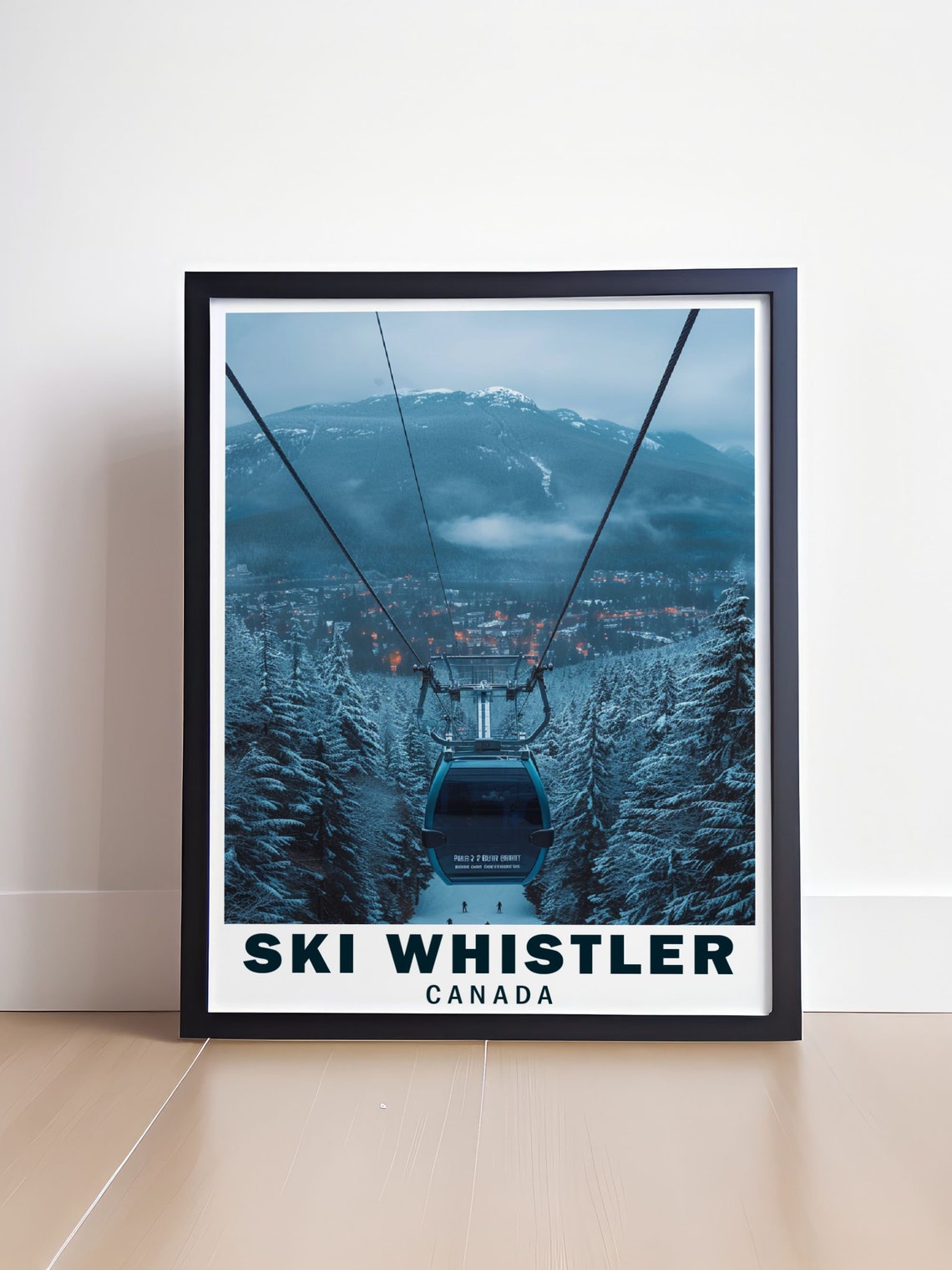 Ski Whistler Peak 2 Peak Gondola Snowy Forest Evening View Poster - Image 4