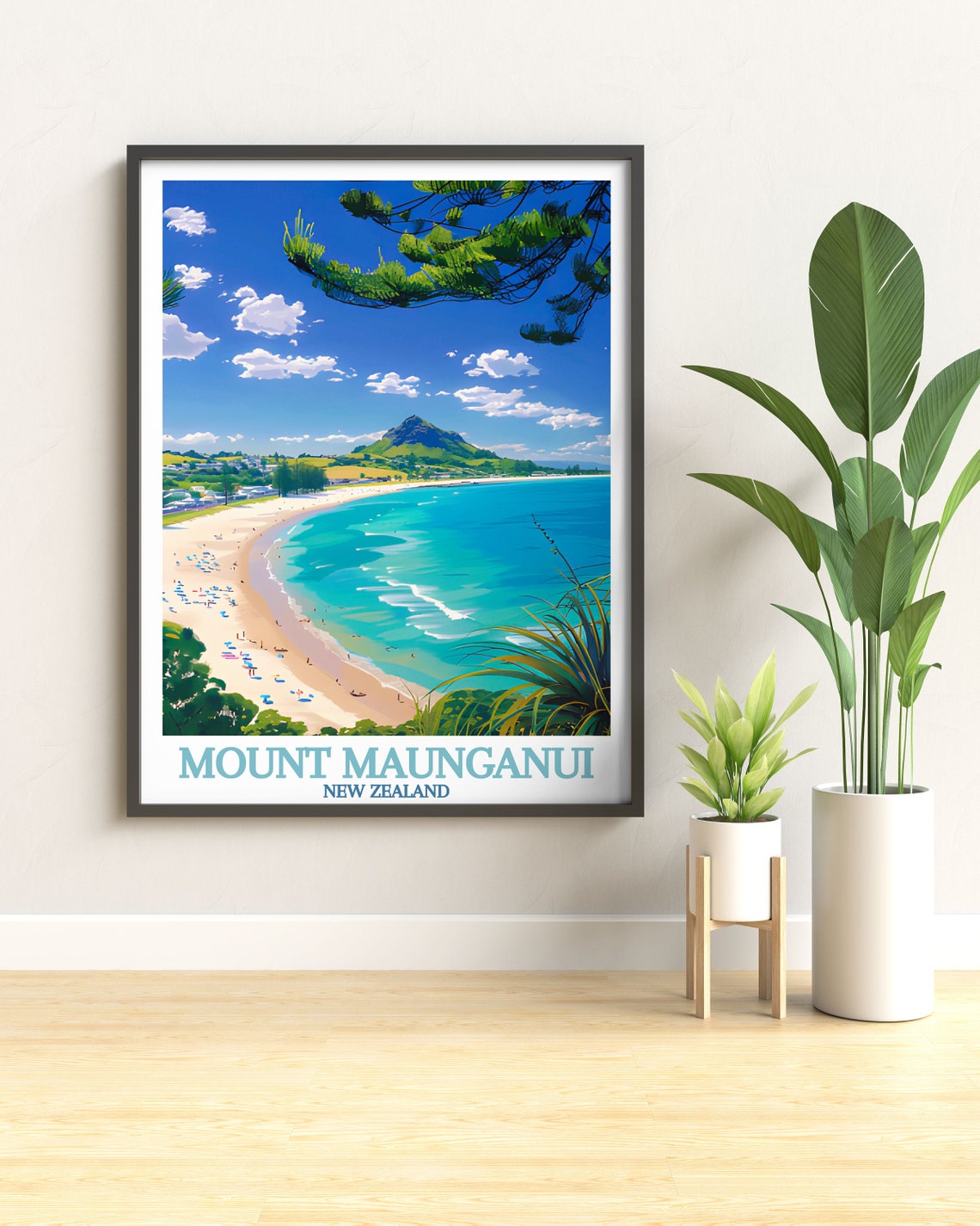 Mount Maunganui Main Beach Mauao Peak New Zealand Coast Poster - Image 2