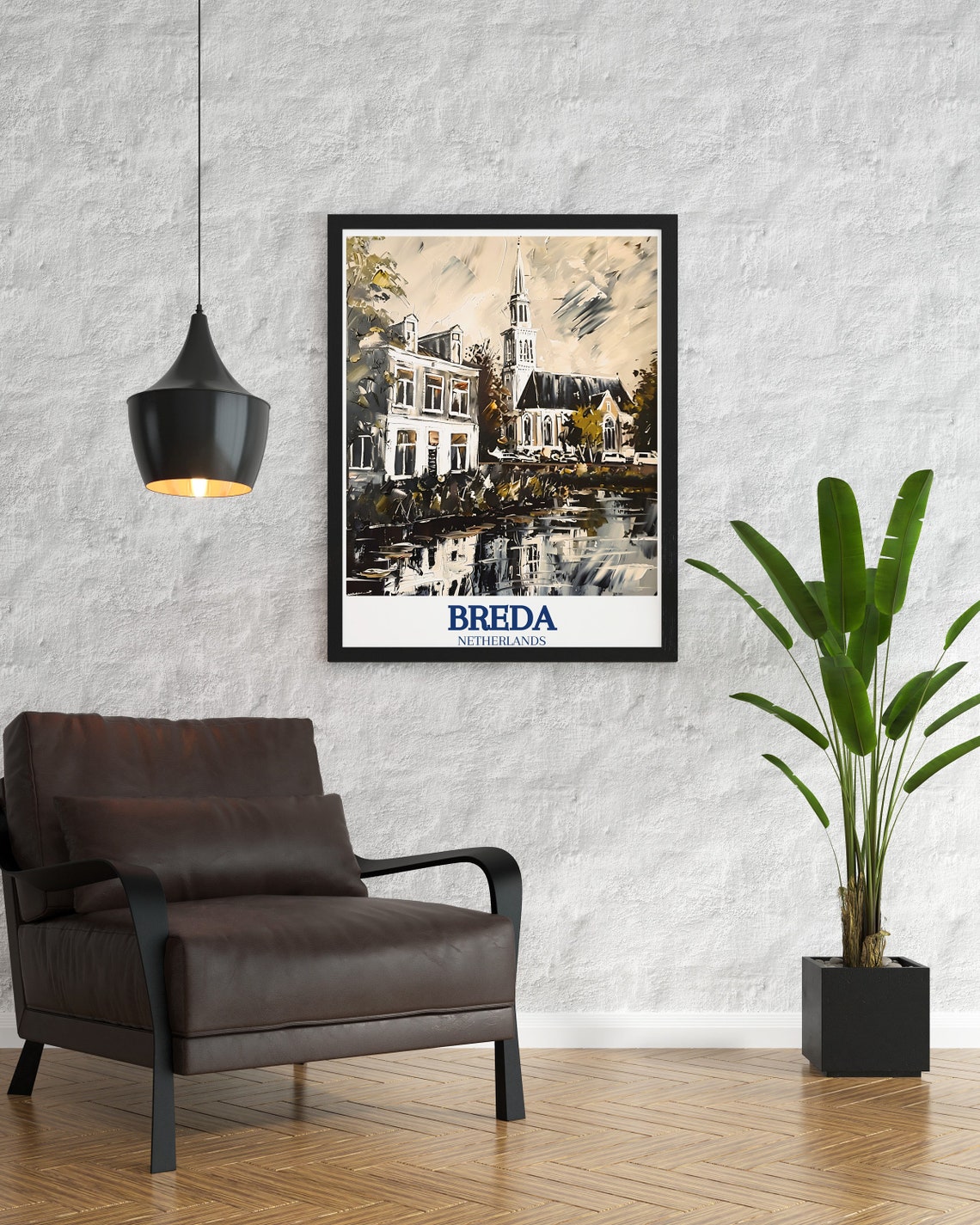 Breda Travel Print Kerkplein Great Church Poster Kerkplein Great Church Print And Breda Travel Art Erkplein Great Church Travel Poster - Image 2
