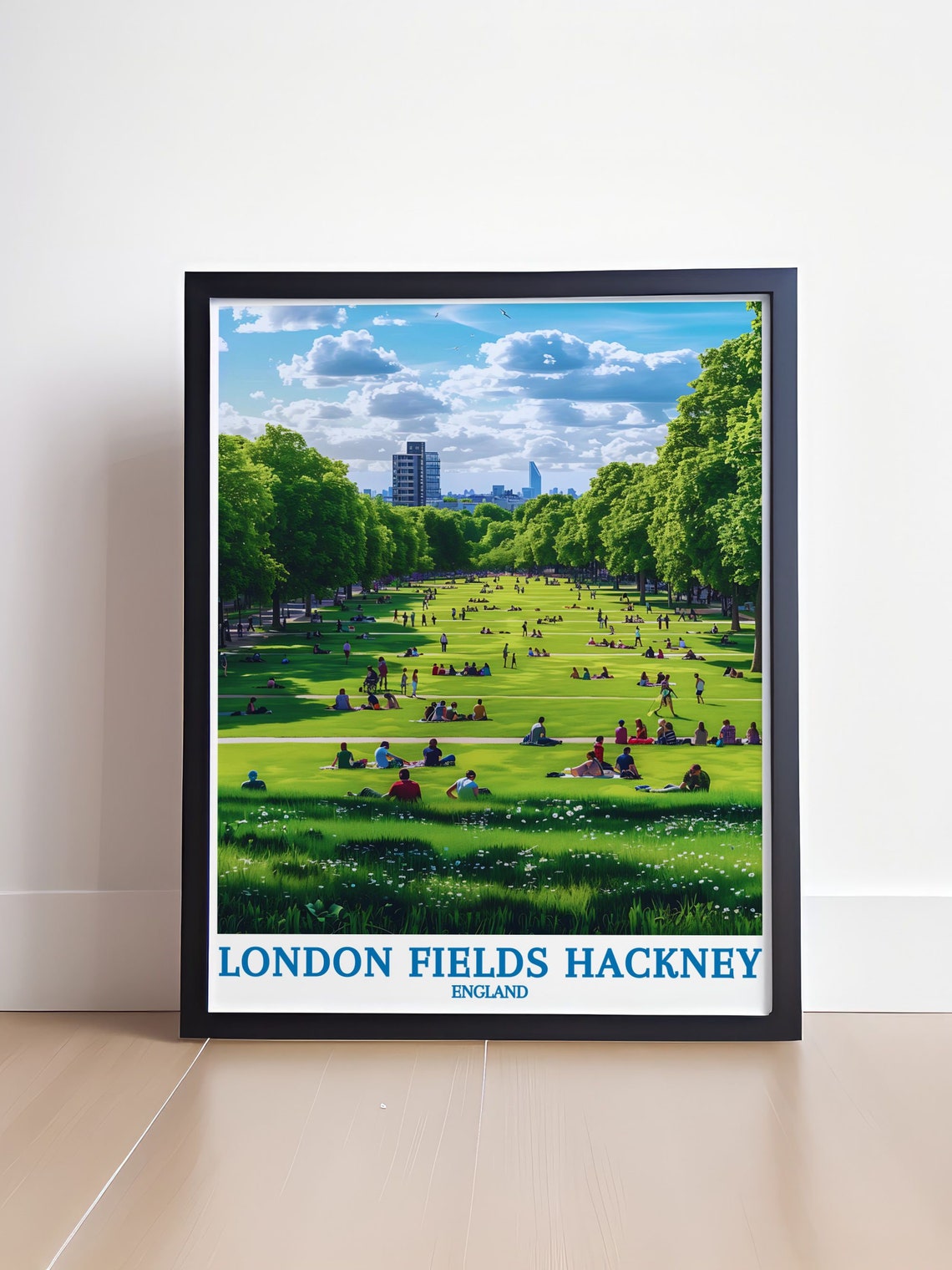 London Fields Hackney Sunny Park Lawn Picnic Day Travel Poster - Image 4