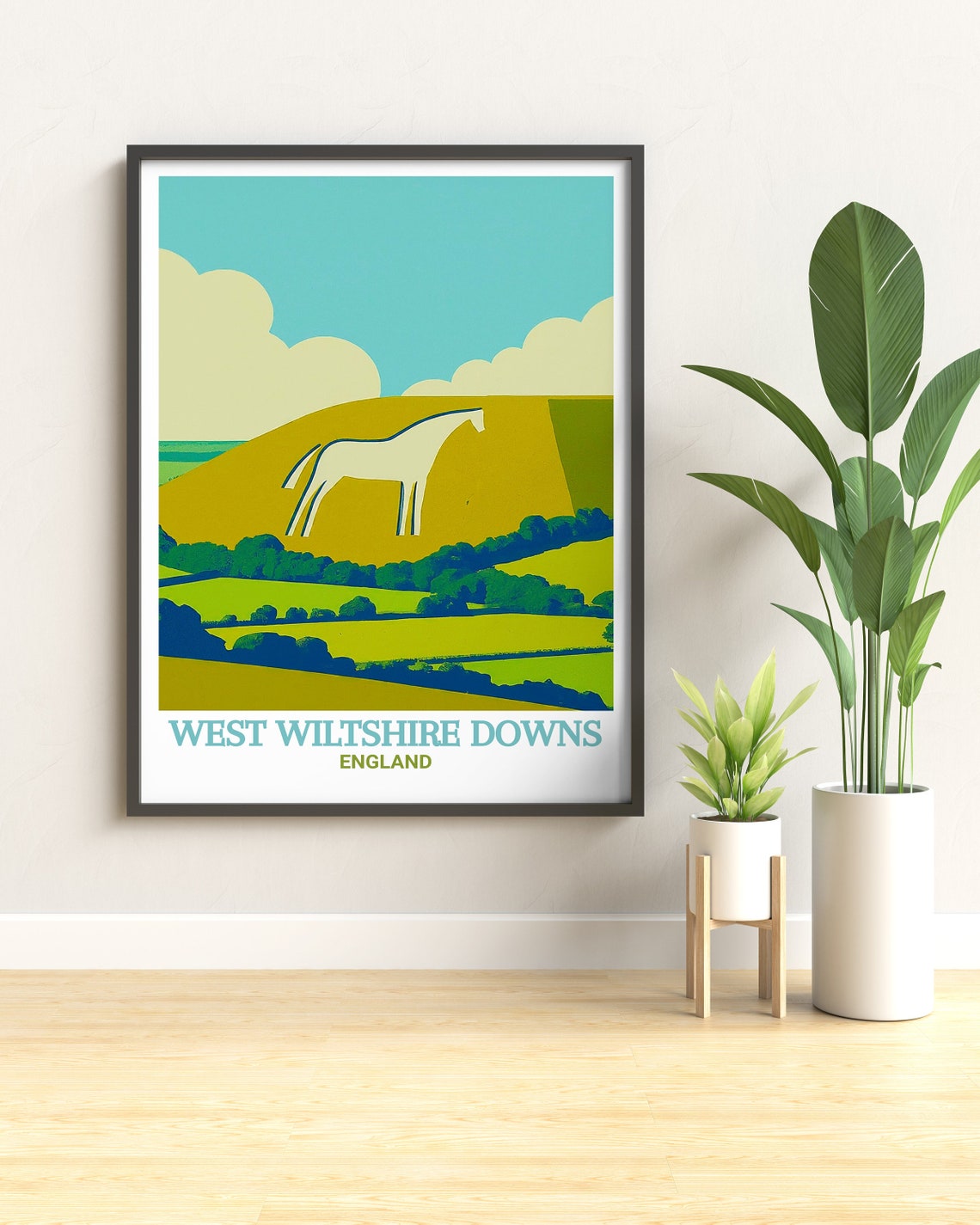 Westbury White Horse Chalk Hill West Wiltshire Downs England Poster - Image 3