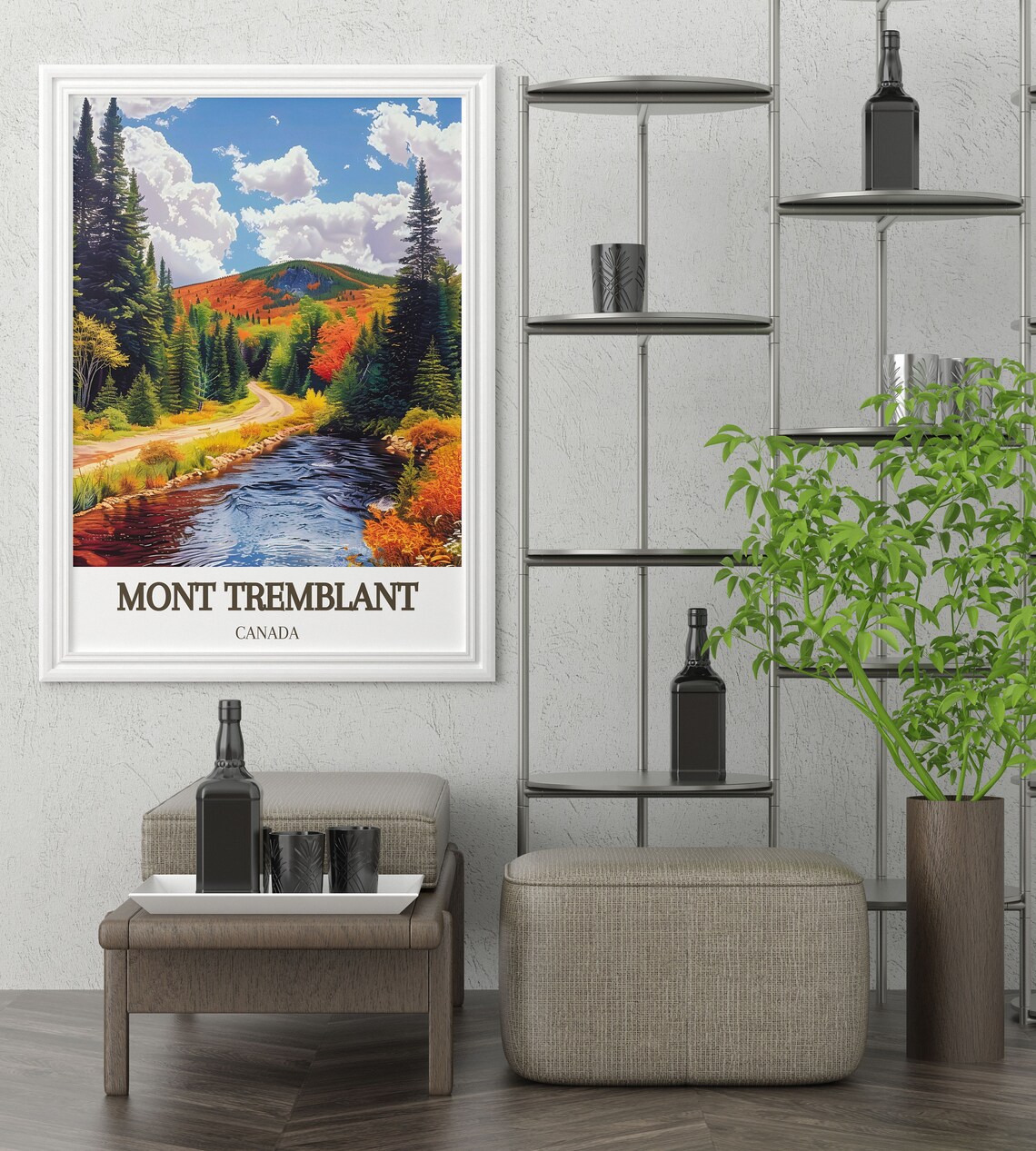Mont Tremblant Canada Autumn Forest Mountain Lake Scenic Travel Poster - Image 3