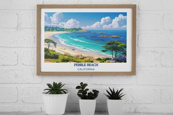 Pebble Beach Poster Golf Poster Minimalist Sports Poster Office Wall Art Golf Wall Art Golf Course Print