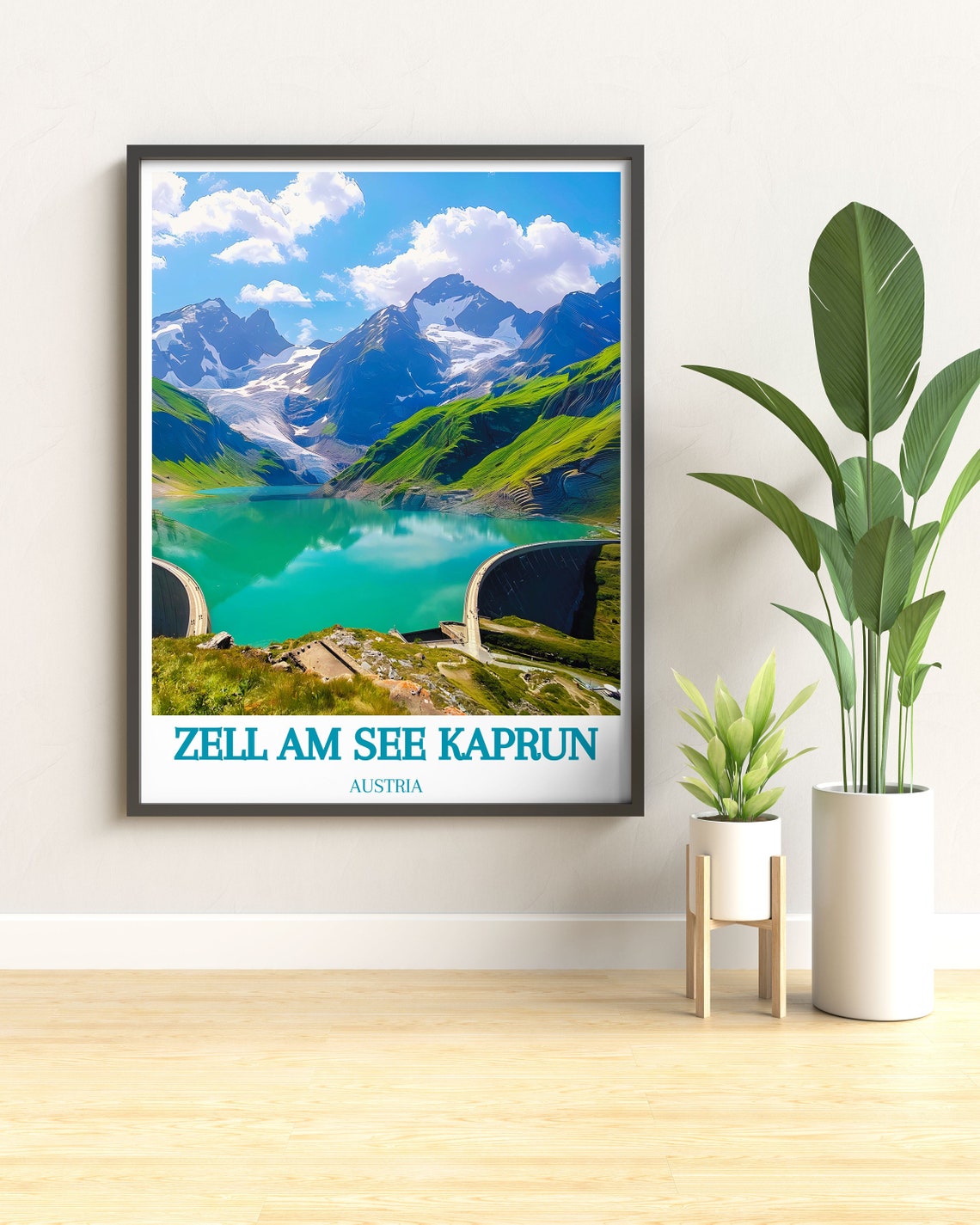Zell Am See Kaprun Turquoise Alpine Reservoir Dam Austria Poster - Image 3