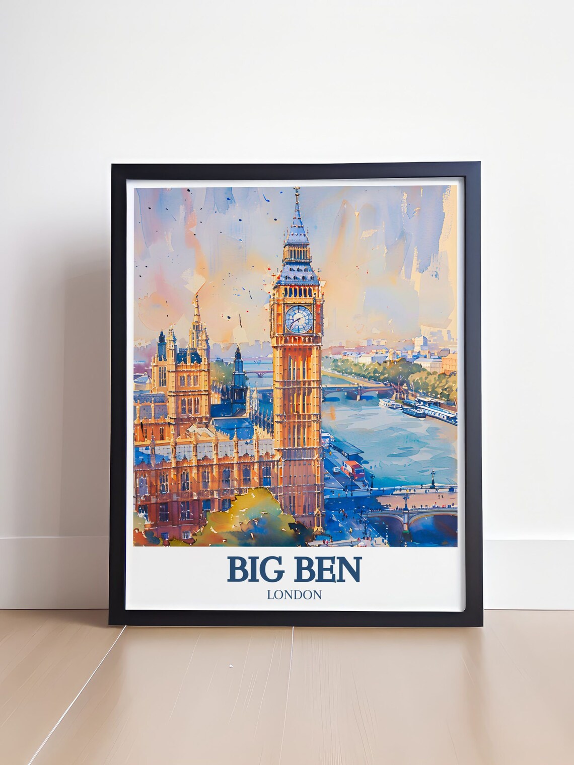 Big Ben London Golden Morning Parliament Thames River Poster - Image 4