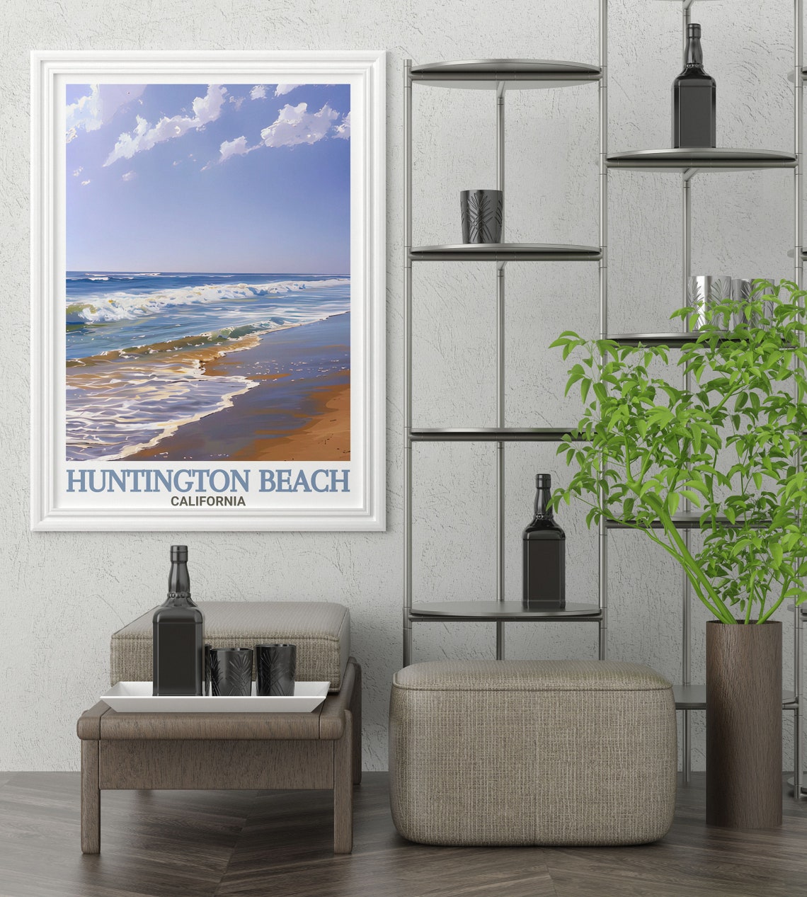 Huntington Beach California Surf Waves Rolling Ashore Poster - Image 2