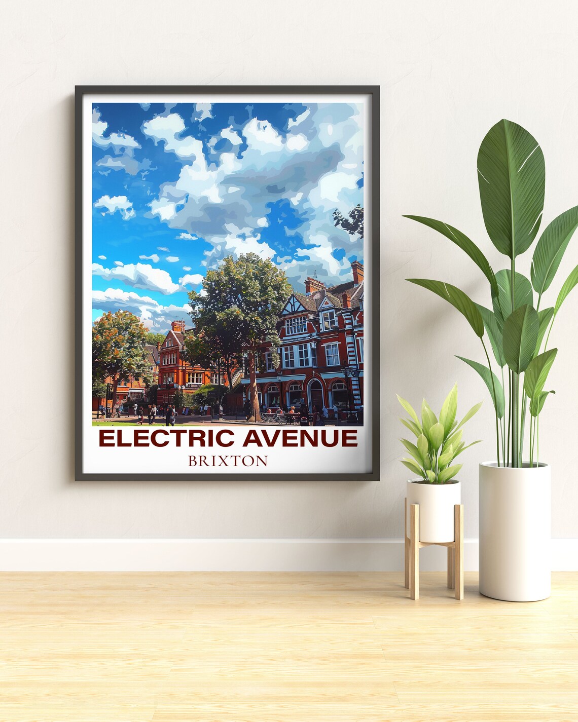 Electric Avenue Brixton London Street Scene Retro Travel Poster - Image 3