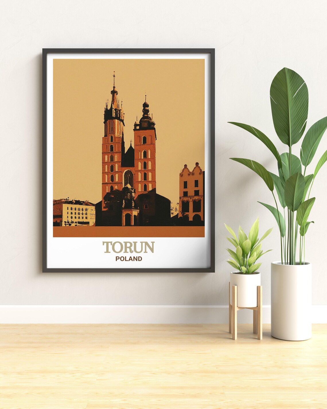 Torun Poland Golden Hour Twin Church Towers Art Travel Poster - Image 2