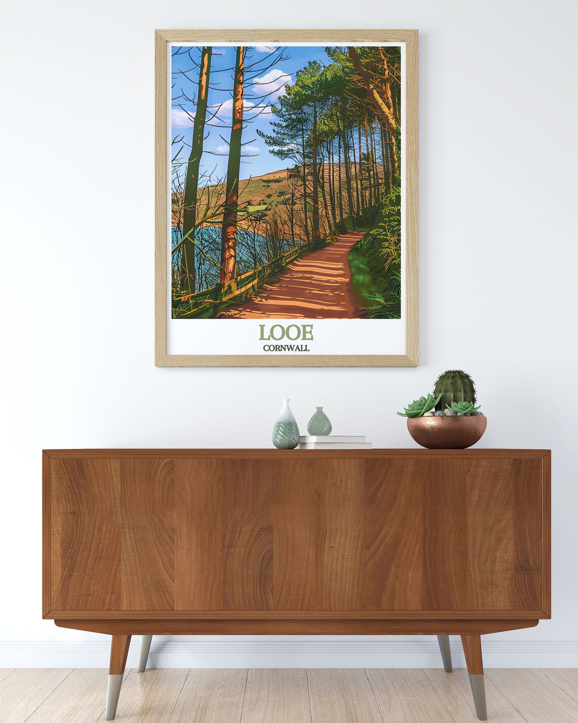 Looe Cornwall Kilminorth Woods Pine Forest Trail Travel Poster - Image 2