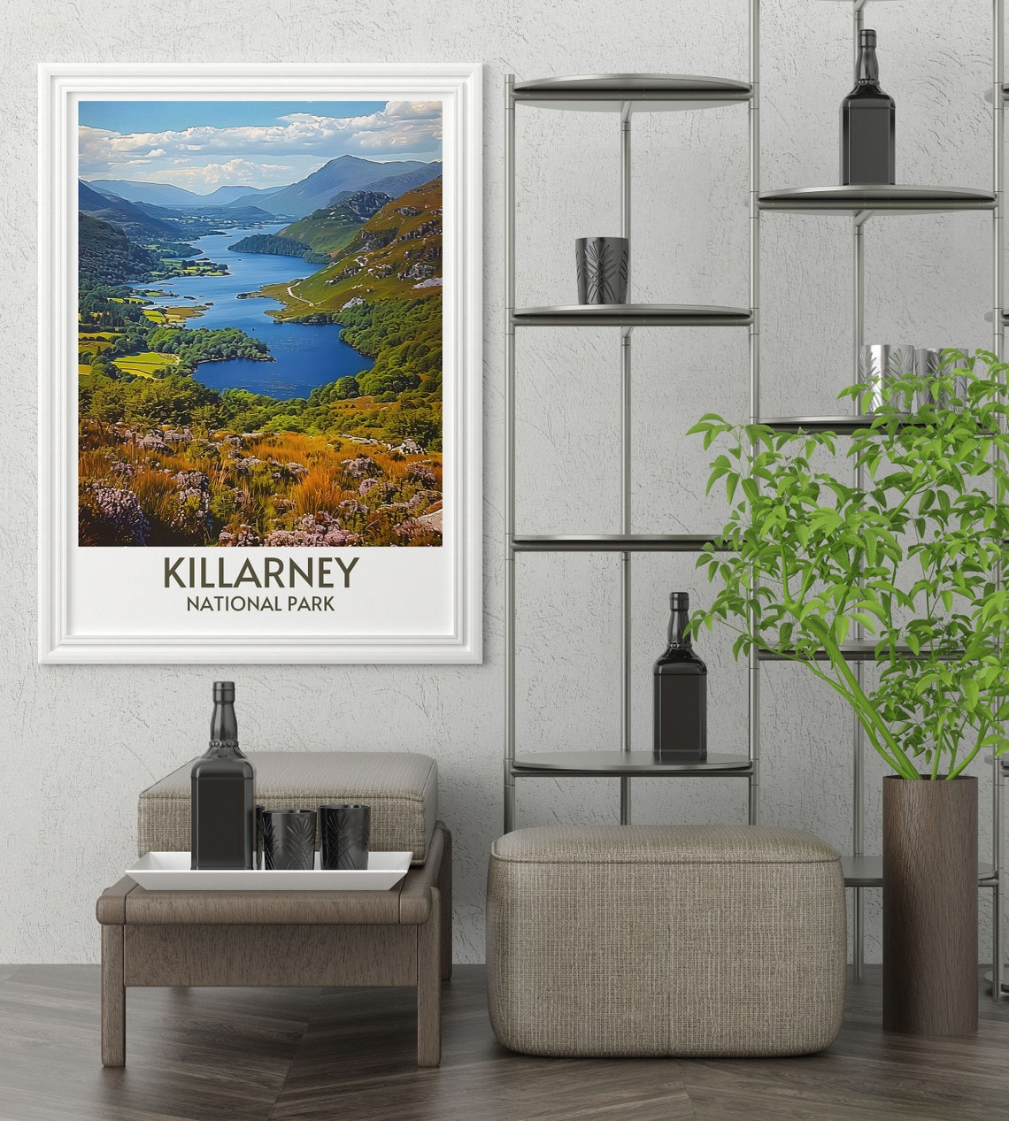 Killarney National Park Ireland Mountain Lakes Valley Aerial Poster - Image 2