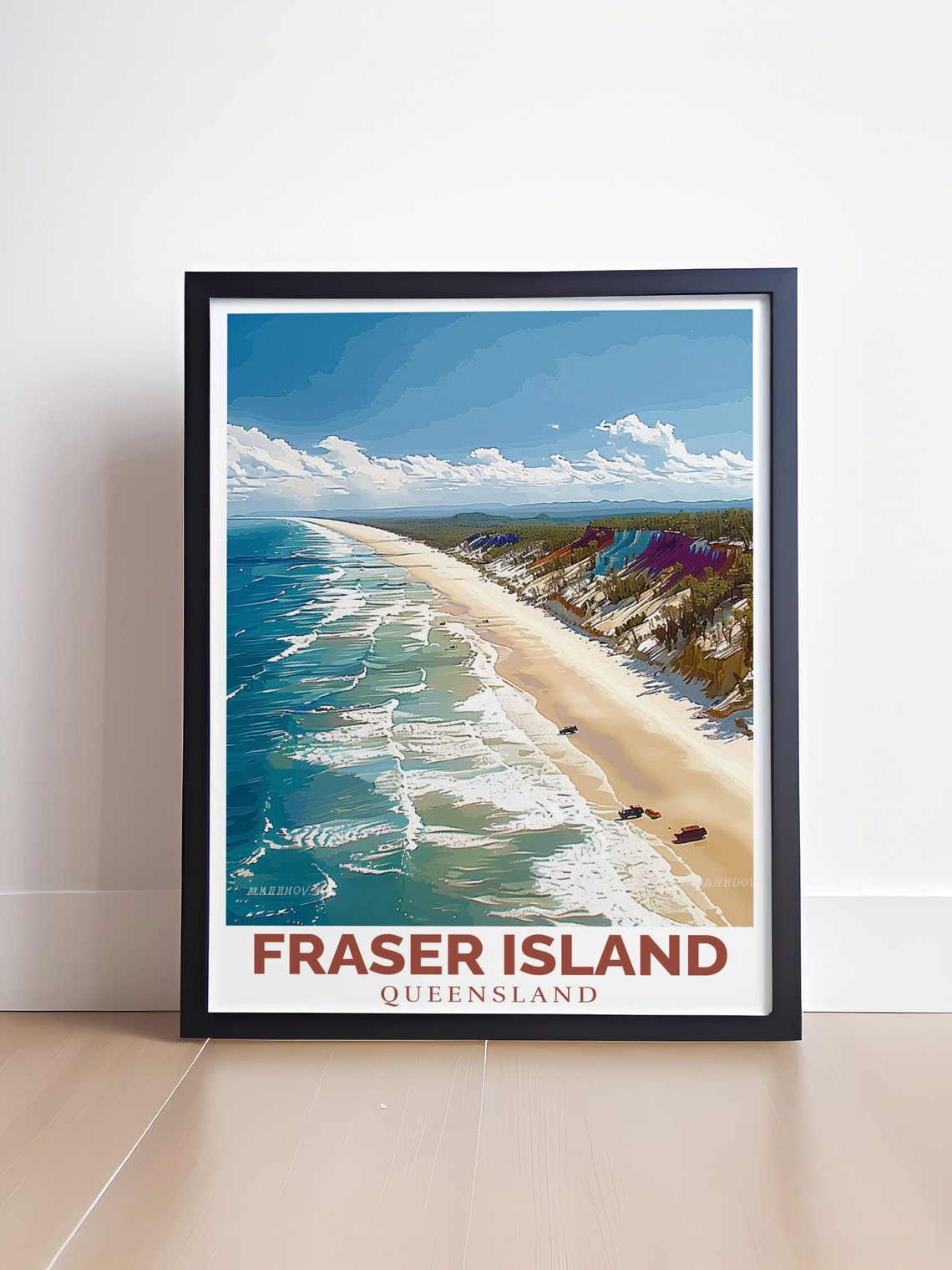 Fraser Island 75 Mile Beach Aerial View Queensland Coast Poster - Image 4