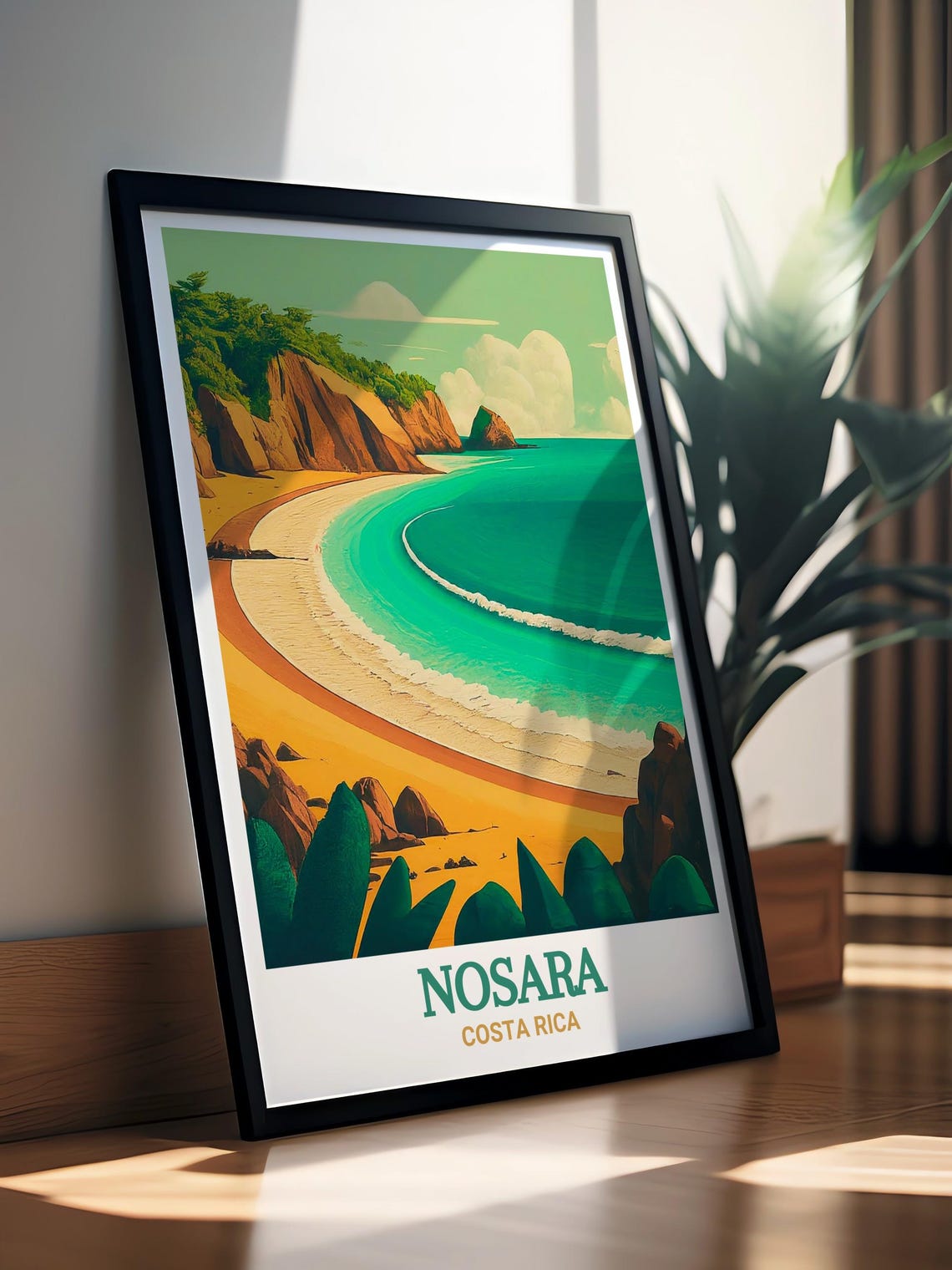 Nosara Costa Rica Turquoise Beach Cliffs Surfing Paradise Poster - Image 3