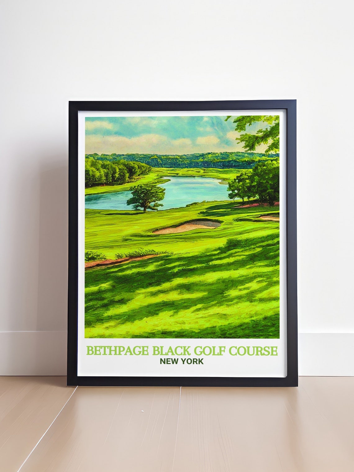 Bethpage Black Golf Course Sunlit Green Fairway New York Poster - Image 4